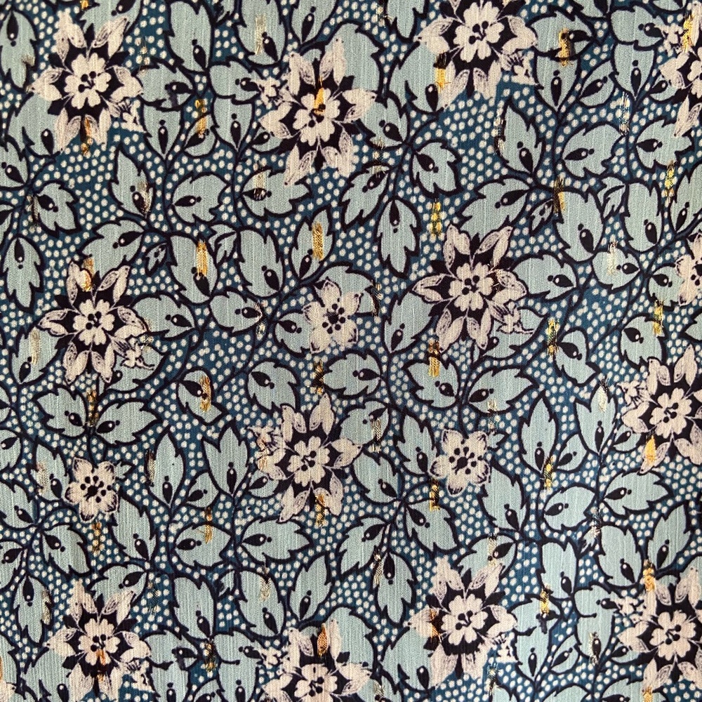 Floral Blue Ruffle Dress - Picture 3 of 4